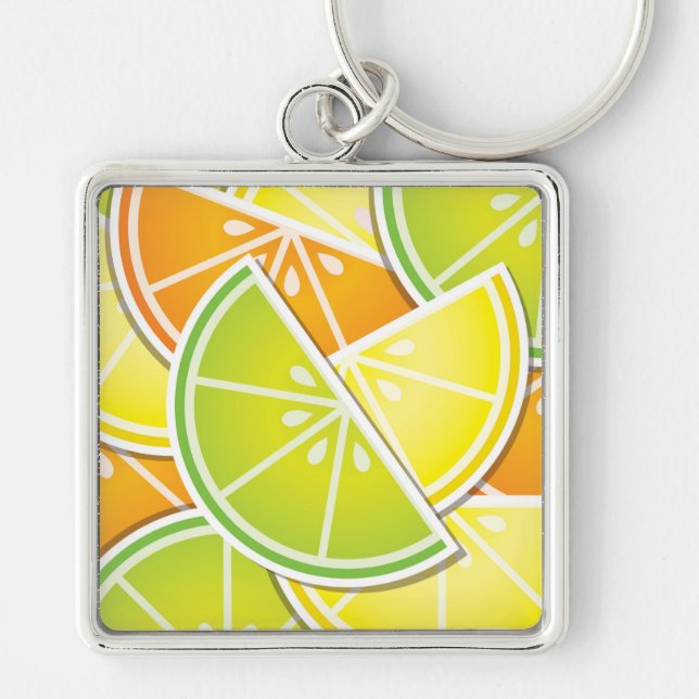 Funky citrus wedges key ring (Front)