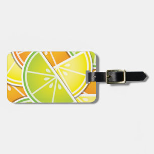Funky citrus wedges luggage tag
