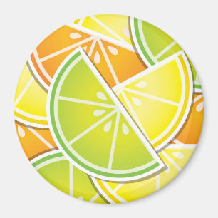 Funky citrus wedges magnet