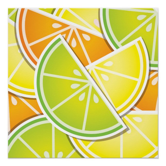 Funky citrus wedges poster (Front)