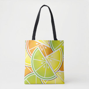 Funky citrus wedges tote bag