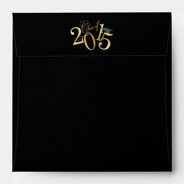 Funky Class of 2015 black envelopes (Back (Top Flap))