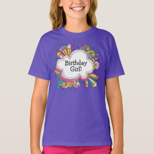 Funky Cloud Birthday Girl Ringer T-Shirt