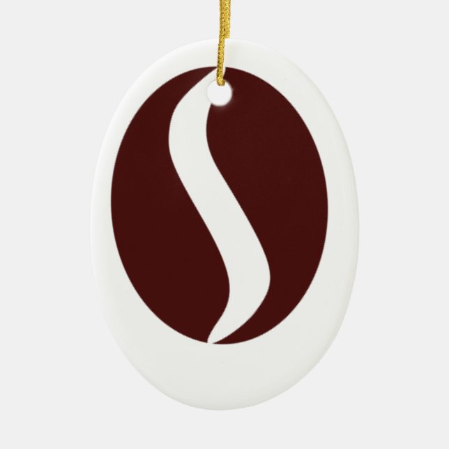 Funky Coffee Bean Ceramic Tree Decoration (Front)