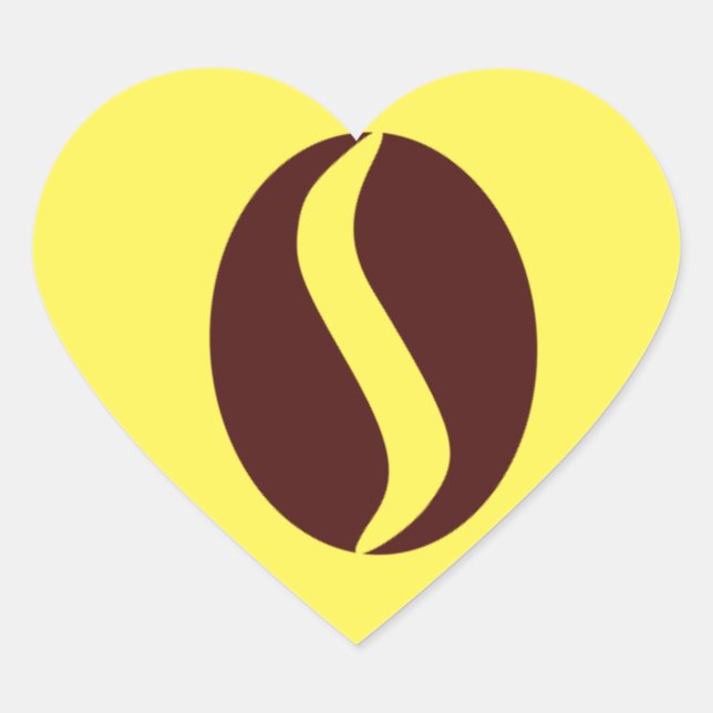 Funky Coffee Bean Heart Sticker (Front)