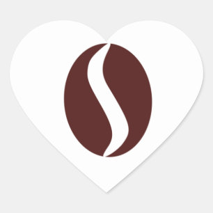 Funky Coffee Bean Heart Sticker