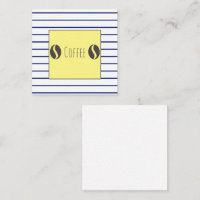 Funky Coffee Beans Blue White Stripes