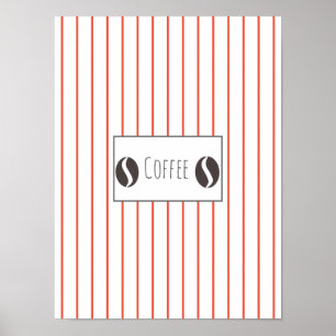 Funky Coffee Beans Plate Stripes Poster