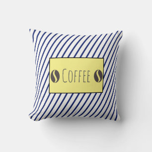 Funky Coffee Beans Stripes Cushion Throw Pillow