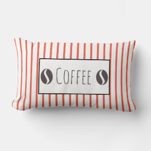 Funky Coffee Beans Stripes Cushion Throw Pillow