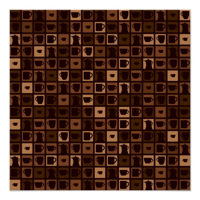 Funky coffee mosaic poster (Front)