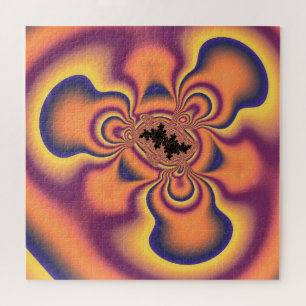 Funky Colorful Fractal Whirlygig Abstract Art Jigsaw Puzzle