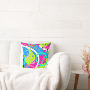 Funky Colorful Pop Art  Cushion