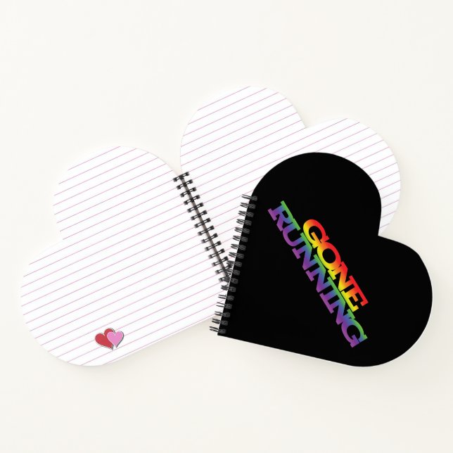 Funky Colorful Rainbow Effect Gone Running Text Notebook (Inside)