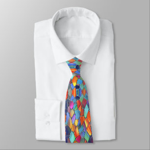 Funky Colour Stained Glass Tie
