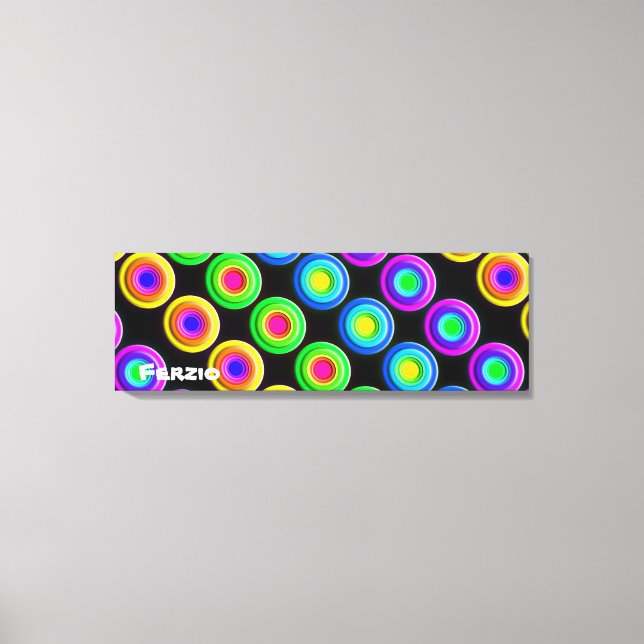 Funky Colourful 3D Circles Canvas Print (Front)