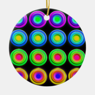 Funky Colourful 3D Circles Ceramic Tree Decoration