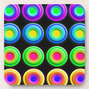Funky Colourful 3D Circles Coaster