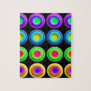 Funky Colourful 3D Circles Jigsaw Puzzle
