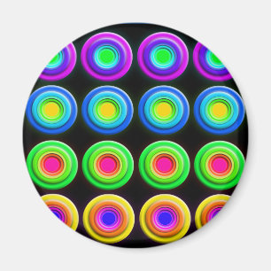Funky Colourful 3D Circles Magnet