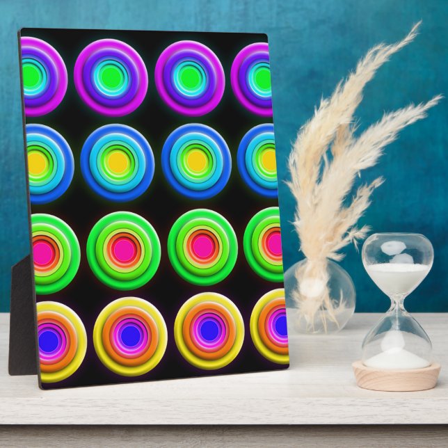 Funky Colourful 3D Circles Plaque (Side)