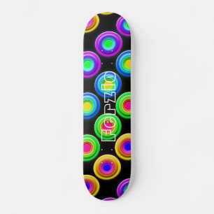 Funky Colourful 3D Circles Skateboard