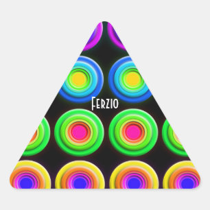 Funky Colourful 3D Circles Triangle Sticker