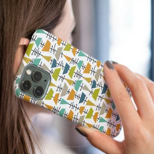 Funky Colourful Abstract Shapes Retro Mid Century iPhone 16 Pro Case