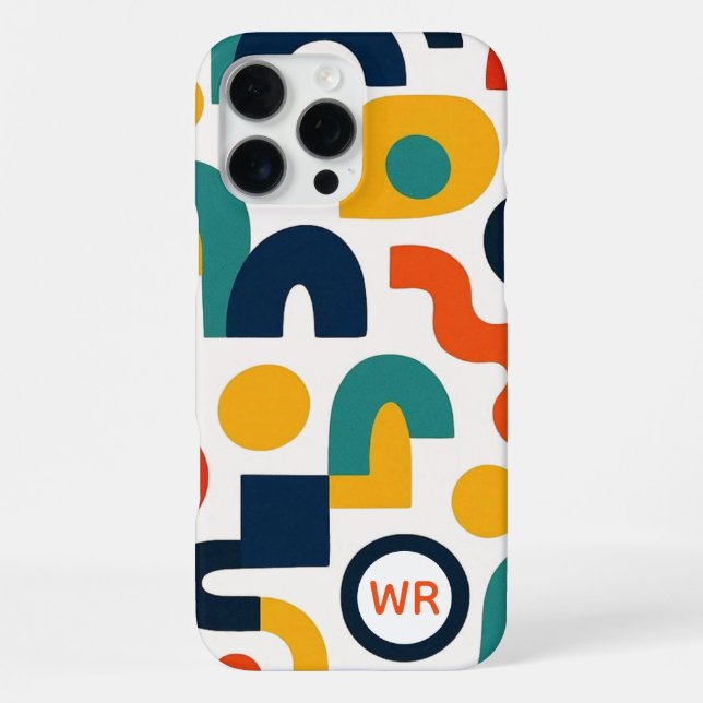 Funky Colourful Amorphous Shapes Art Pattern iPhone Case (Back)