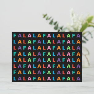 Funky Colourful Fun FA LA LA Greeting Holiday Card