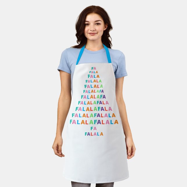 Funky Colourful Fun FA LA LA Holiday Season Apron (Worn)