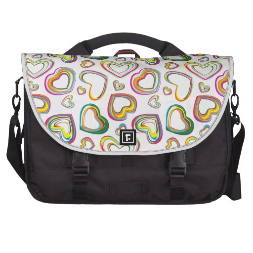 Funky Colourful Hearts Laptop Bag | Zazzle