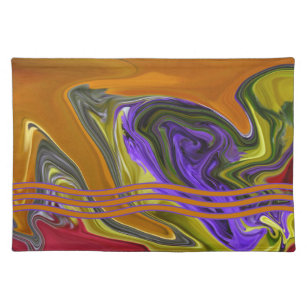 Funky Colourful Liquid Wave Placemat