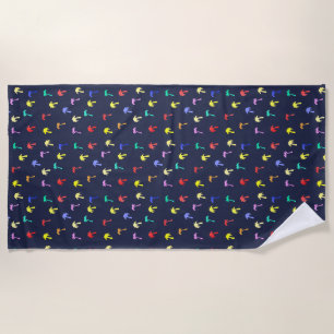 Funky Colourful Palm Trees Tropical Beach Towel