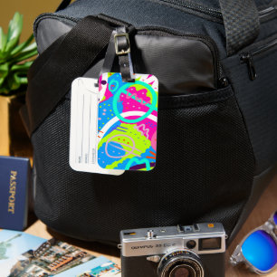 Funky Colourful Pop Art Luggage Tag