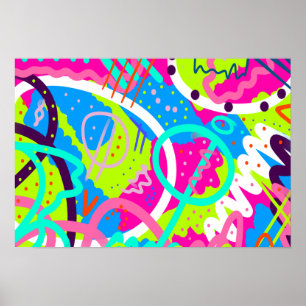 Funky Colourful Pop Art Poster