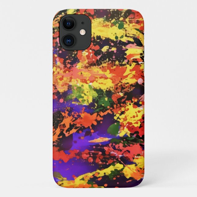 Funky Colourful Rainbow Abstract Splash Paint Art Case-Mate iPhone Case (Back)