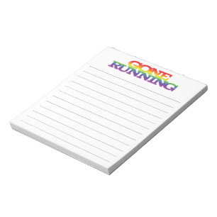 Funky Colourful Rainbow Gone Running  Lined Paper Notepad