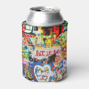 Funky Colourful Streetart Graffiti Love Home Heart Can Cooler