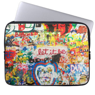 Funky Colourful Streetart Graffiti Love Home Heart Laptop Sleeve