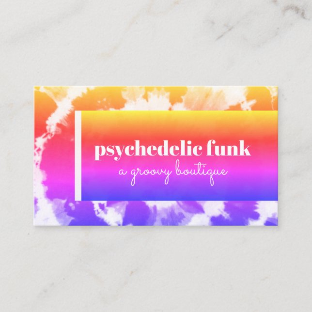 Funky Colourful Tie Dye Business Card (Front)