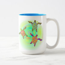 funky colourful turtles