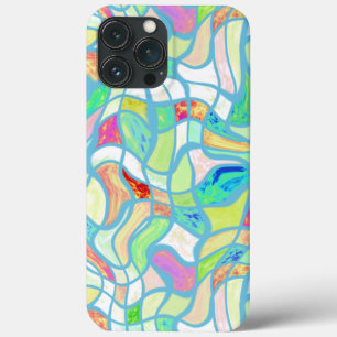Funky Colourful Warped Twisted Squares Art Pattern iPhone 13 Pro Max Case