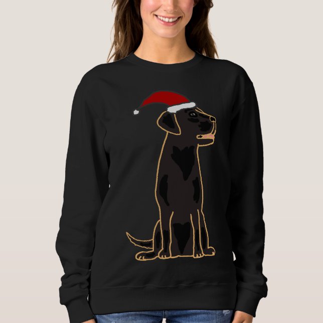Funky Cool Black Labrador Retriever Dog Christmas Sweatshirt (Front)