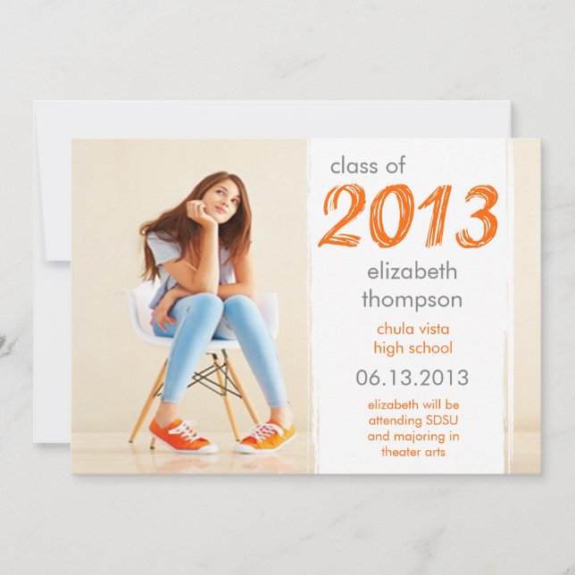 Funky Cool Class Of 2013 Graduation Announcement (Front)
