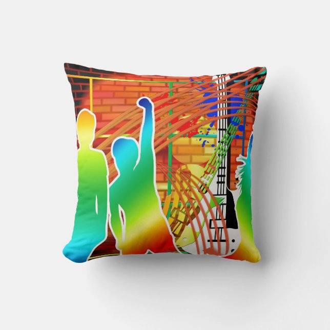 Funky Cool Music Dance Pop Art Design Cushion (Front)