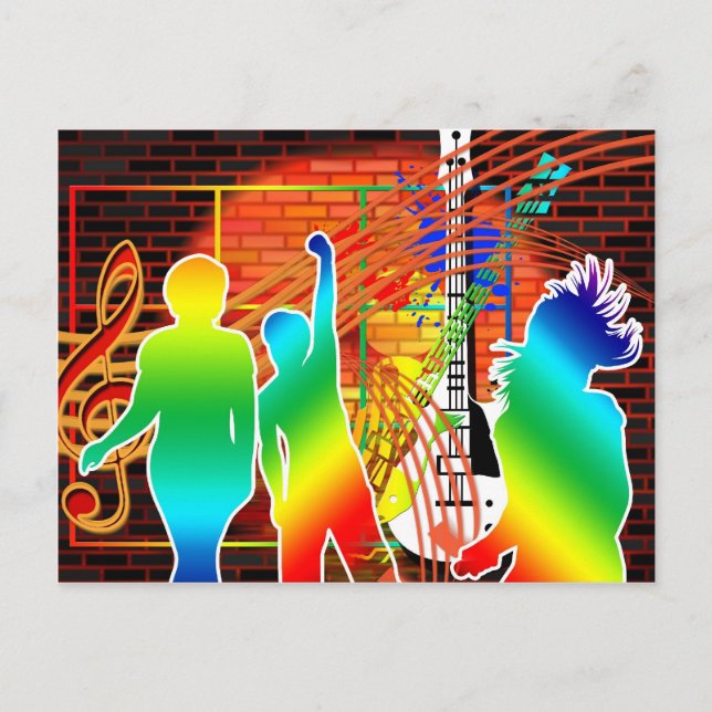 Funky Cool Music Dance Pop Art Design Postcard (Front)