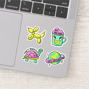 Funky cool sticker set