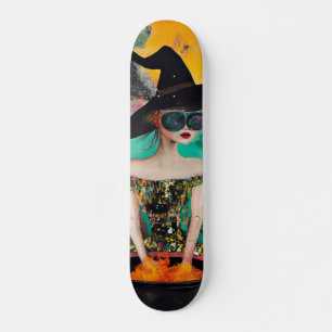 Funky Cool Witch Skateboard