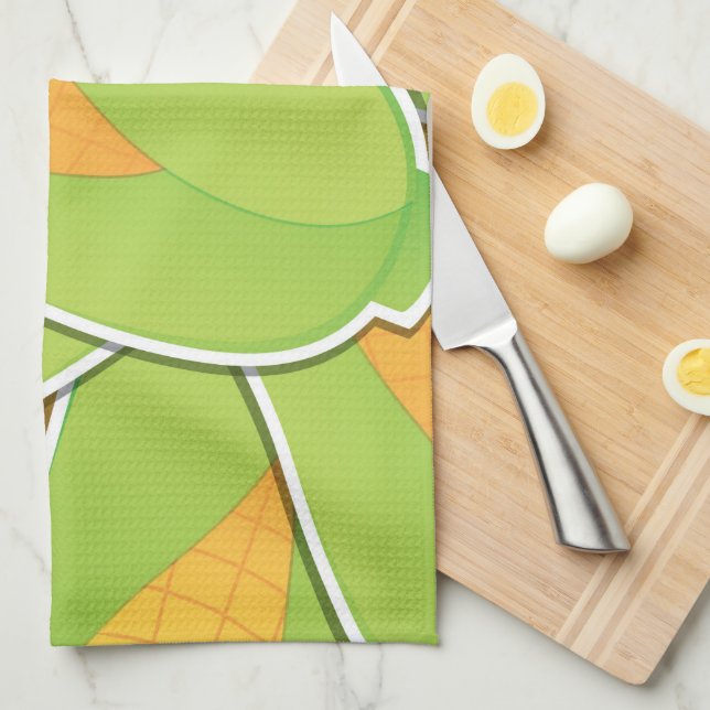 Funky corn tea towel (Quarter Fold)